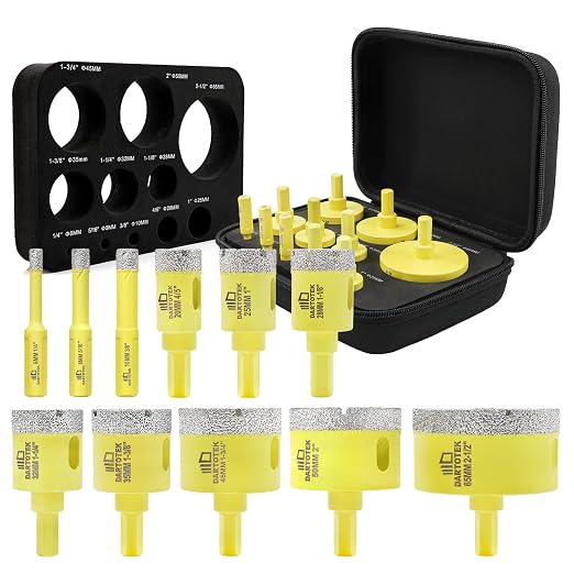 Diamond Core Drill Bits Set 11PCS by DARTOTEK
