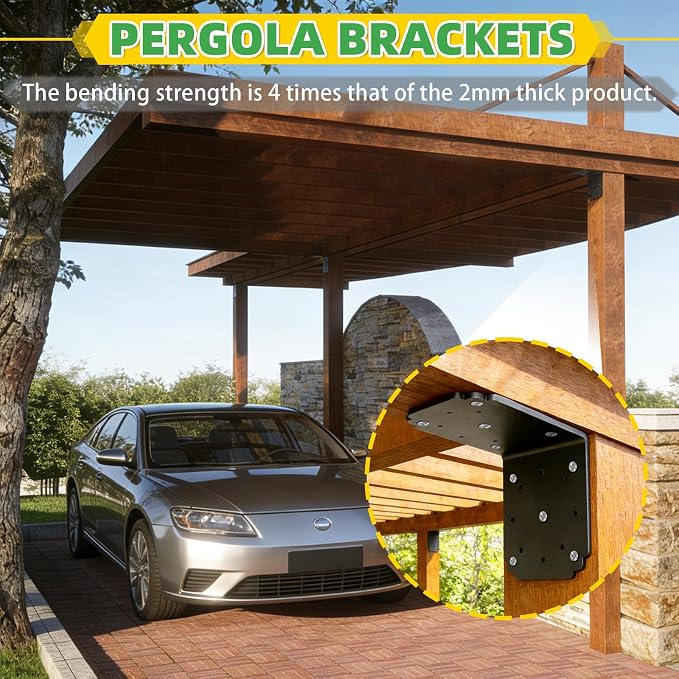 6"x6"x5.5" Heavy Duty L Bracket, 90 Degree Pergola Bracket - Image 4