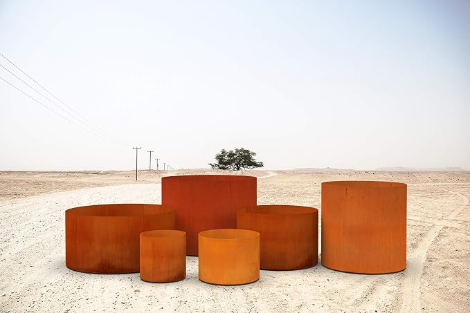 Corten Steel Garden Planter Round Heavy Duty Metal | Made in USA | Fully - Image 5