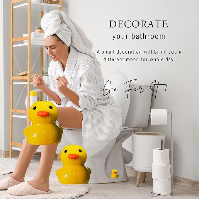 Yellow Duck Toilet Floor Bolt Caps, Ceramic Duck Toilet Bolt Covers - Image 8