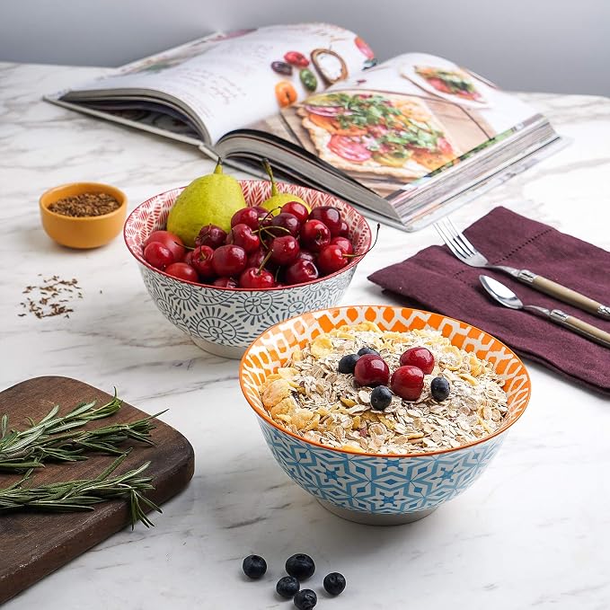 Selamica 7 inches Porcelain Cereal Bowl Set - Image 5