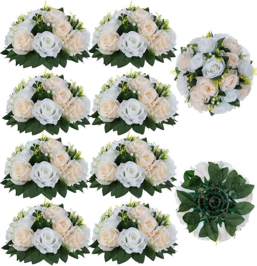 Flower Balls Wedding Rose Centerpieces: 10pcs Fake Flowers Decor by Blosmon