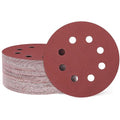HARFINGTON 50 Pcs 5 Inch Sanding Discs 600 Grit Red Aluminum Oxide 8 Hole | by HARFINGTON