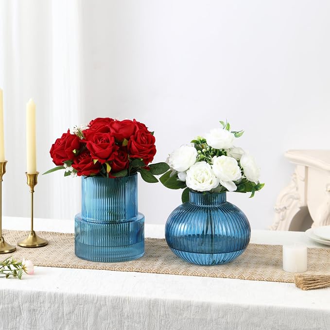 Ribbed Glass Vases, Modern Vase - Image 2
