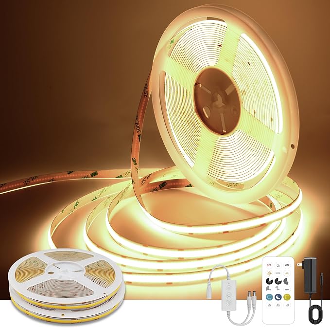 Pandery COB LED Strip Lights Warm White, 24V Dimmable led Light Strip KIT by PanderyCOBLightUPYourLife