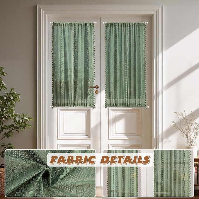 Sutuo Home Green Door Curtains 2 Panels - Image 4