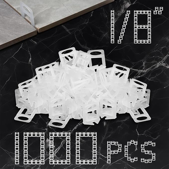 Storystore 1000pcs Tile Leveling System Clips 1/8 Inch Tile Spacers | Tile by Storystore