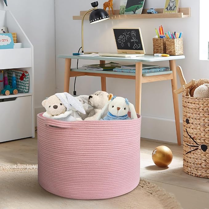 Extra Large Pink Basket, Blanket Storage - Image 4