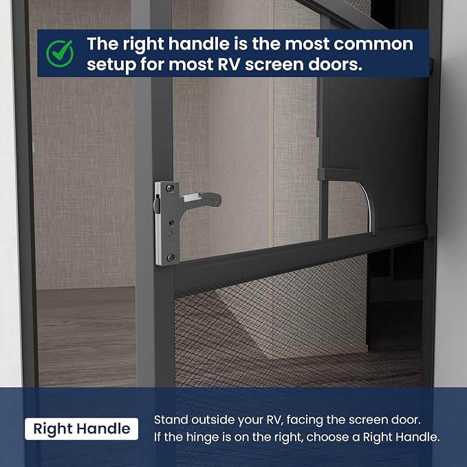 Aluminum Camper Screen Door Latch Left Handle Inside Accessories | Aluminum - Image 6