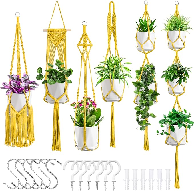 SFENNGPET Macrame Plant Hangers, handmade macromay plant hangers, indoor flower by SFENNGPET