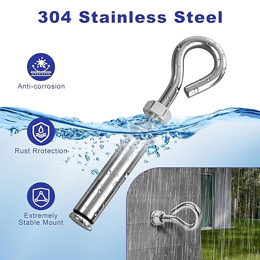 16 Pack 5/16" X 4-3/16" Expansion Eye Bolt, Concrete Eyebolt Anchors, Heavy - Image 4