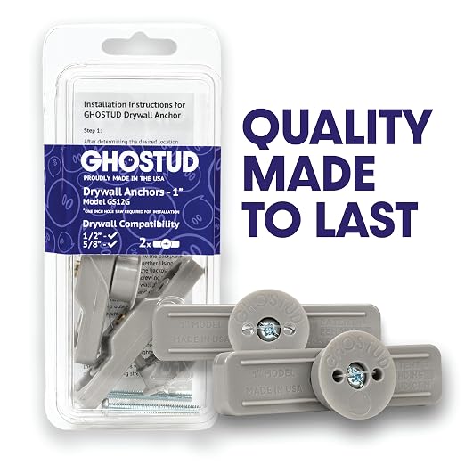 1" GHOSTUD - Heavy Duty Plastic Drywall Anchor Kit - 2 Pack - Image 2