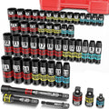 50 Piece 3/8" Drive Impact Socket Set, SAE and Metric, Deep & Shallow Sockets by Aiourx