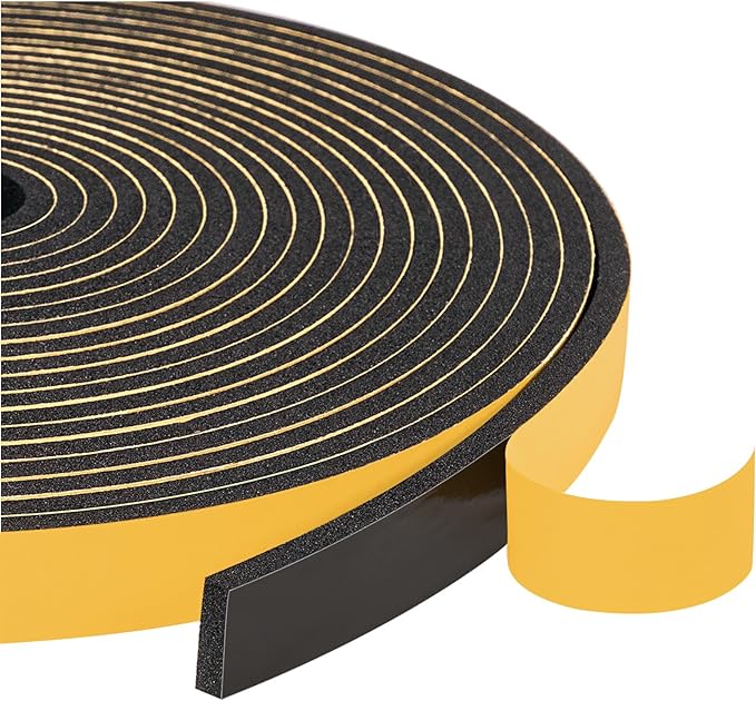 Yotache Foam Weather Stripping Seal Tape 1/2" W X 1/8" T, 50 Ft | by yotache