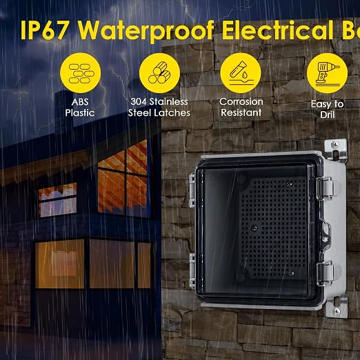 IP67 Outdoor Electrical Junction Box Waterproof 5.9"x5.9"x3.5" | Weatherproof - Image 2