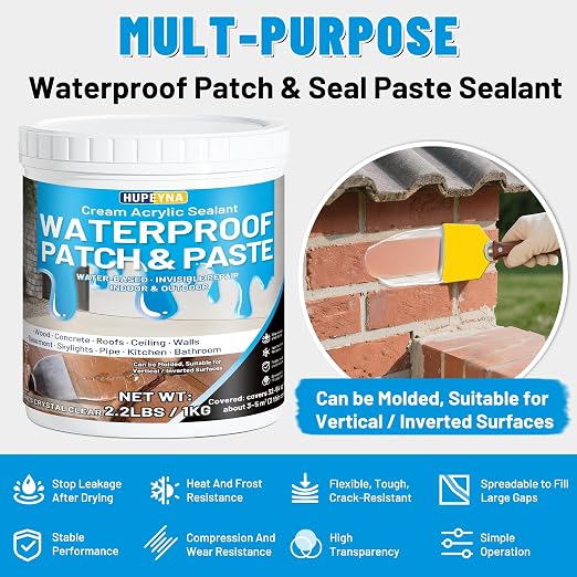Waterproof Patch & Seal Rubberized Sealant Paste, Anti-Leakage Clear 2.2lbs | - Image 7