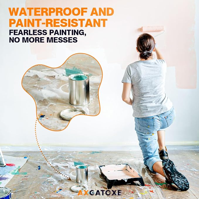 Axgatoxe 12 x 9 Ft Plastic Drop Cloths - Image 6