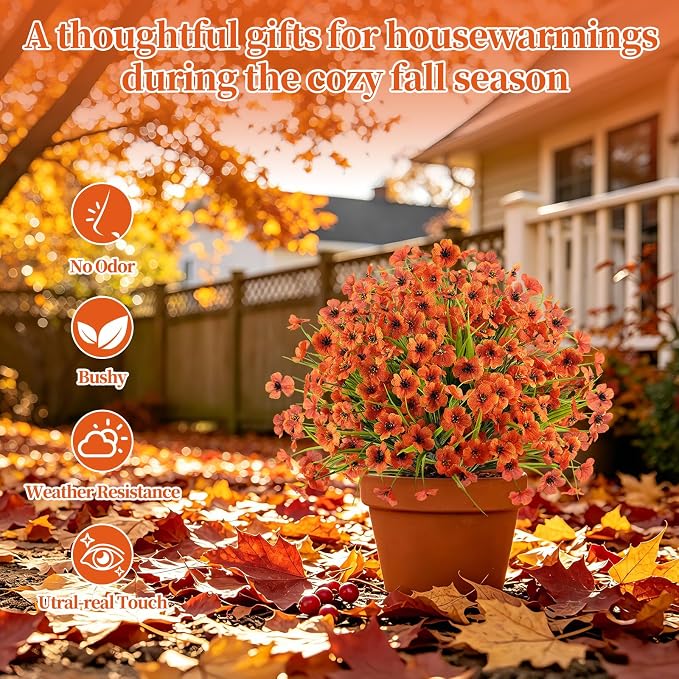 Grooy 2 Pack Artificial Fall Yellow Flower Topiary Balls - Image 5