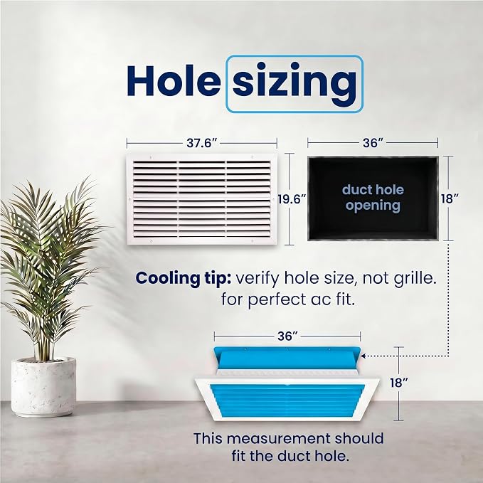 36x18 Aluminum Wall Ceiling Air Return Vent Cover HVAC Rustproof Grille - Image 3