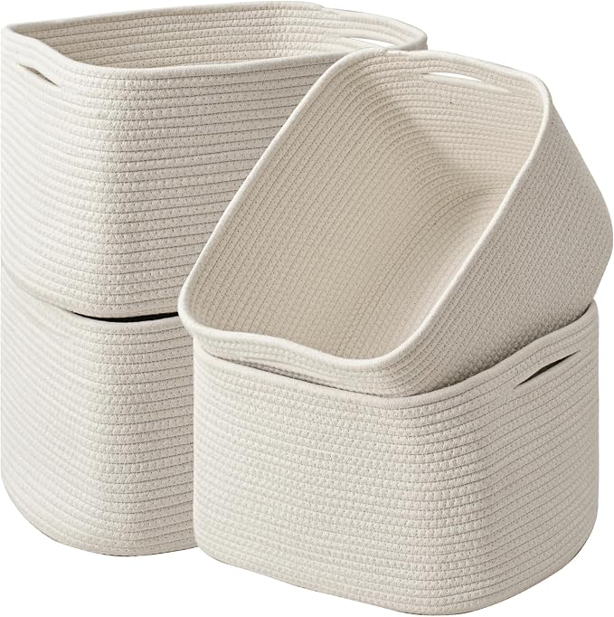 ICERZCZ Storage Baskets for Organizing & Shelves, Woven Cotton Rope by ICERZCZ