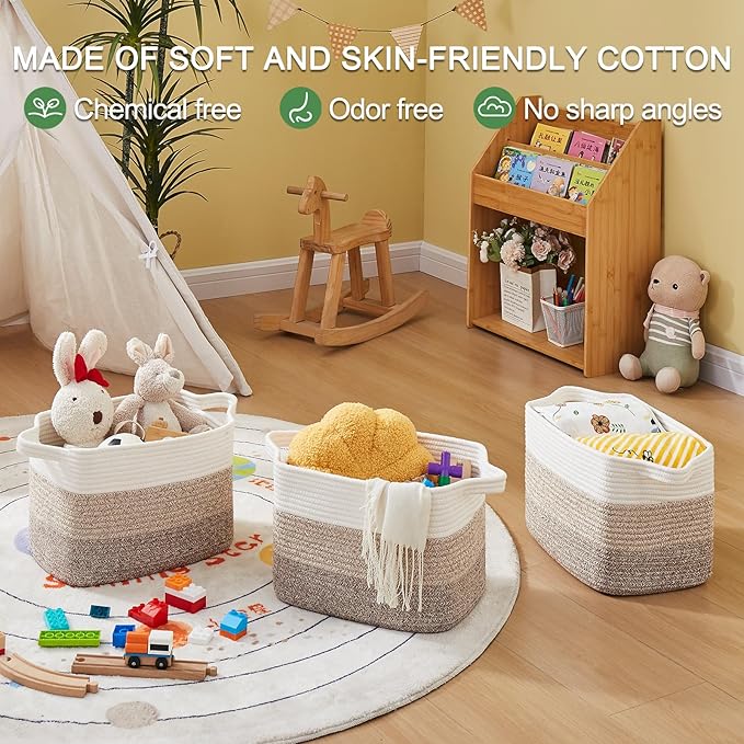 OIASKET Storage Baskets for Organizing, Woven Baskets for Shelves, Rectangle - Image 6
