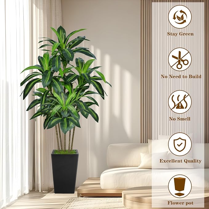 Flydeer 6FT Artificial Dracaena Tree - Image 4