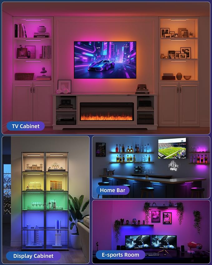 EZVALO 80RGB Color Changing Under Cabinet Lighting, Led Shelf Lights | Wireless - Image 7