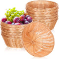 Zopeal 12 Pcs 7'' Woven Bread Baskets Bulk Plastic Round Woven Small Baskets by Zopeal