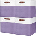 13x13 Cube Storage Bins, Collapsible Fabric Storage Box, 4 Pack Closet Baskets by Bagnizer