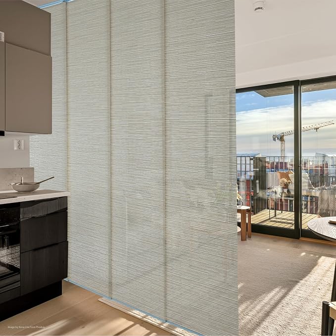 Replacement Fabric Panels for Sliding Glass Door, Fabric Only, Natural Woven - Image 7