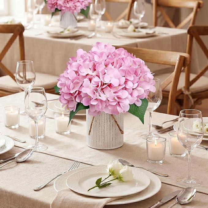 Blush Pink Flower Table Centerpieces, Hydrangeas | Floral Arrangement - Image 3
