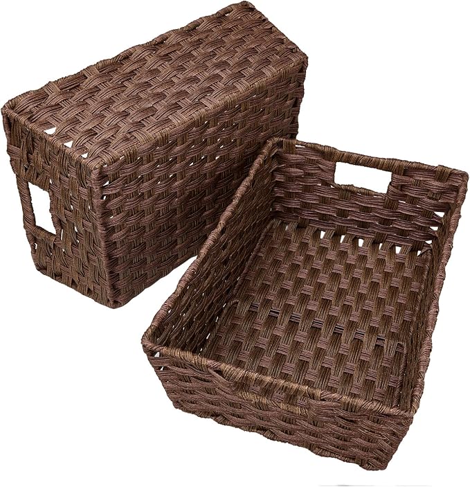Onlytak Large Wicker Storage Basket, Metal Frame, Washable Waterproof, Woven - Image 3