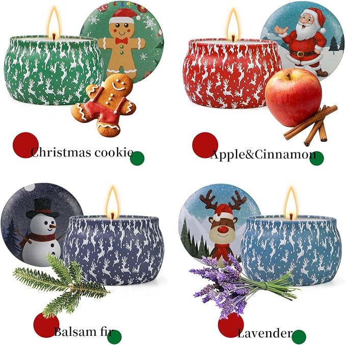 Christmas Candles, 4 Pack Scented Candles, Christmas Gift - Image 2