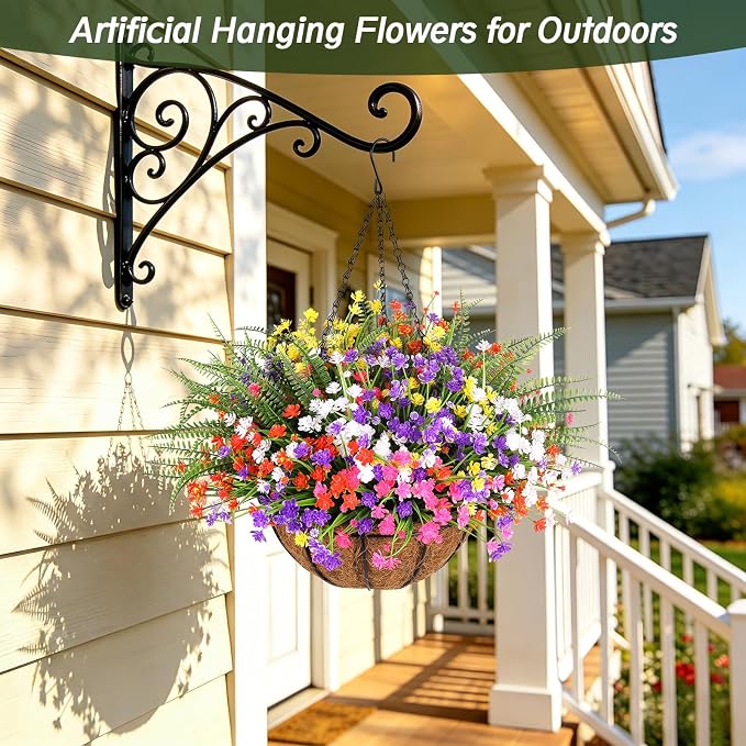 24PCS Artificial Outdoor Flowers, UV Resistant Plastic Flowers | - Image 4