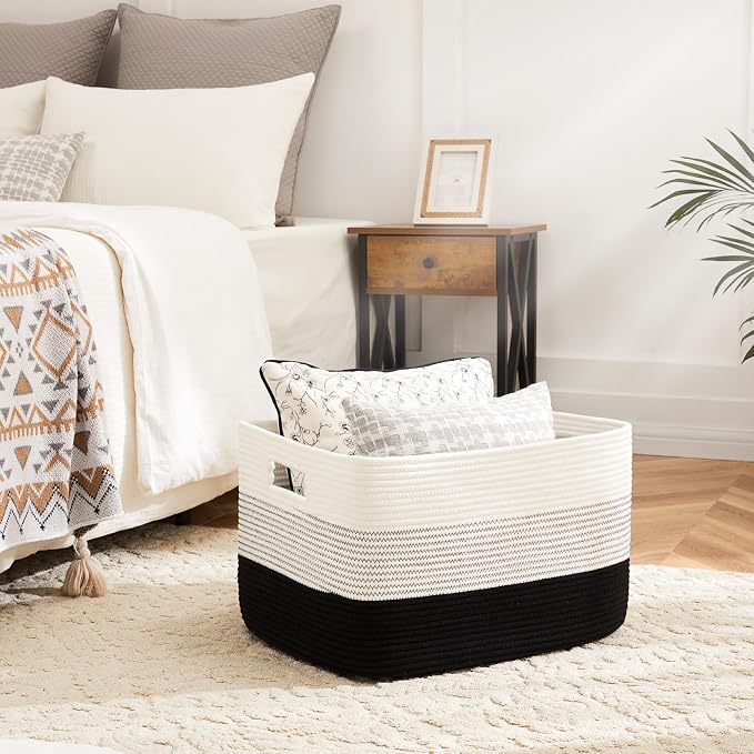 Artfeel Blanket Basket, Rectangle Woven Baskets - Image 2