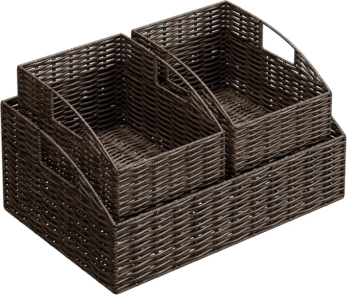Pantry Baskets for Organizing, Wicker Basket Shelf Storage | Handwoven Pantry - Image 8