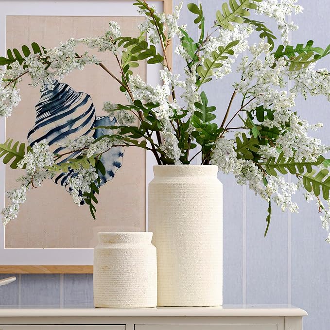 Dobbyby Ceramic Flower Vase 12 inch Farmhouse Rustic Vase - Image 8
