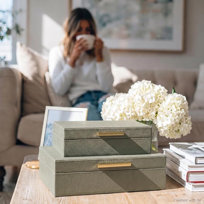Decorative Storage Boxes with Lids - Image 2