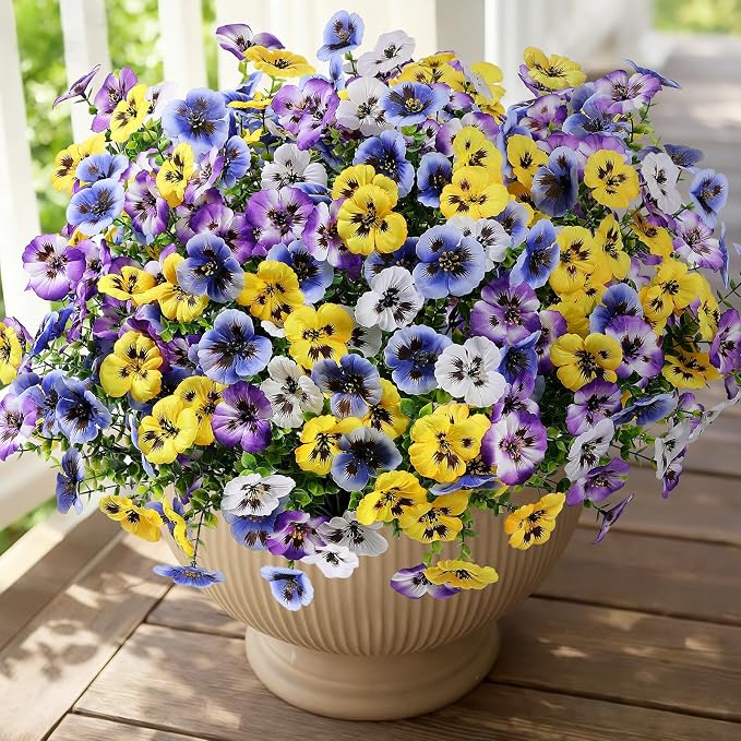 Alupssuc 24 Bundles Artificial Flowers UV Resistant by Alupssuc