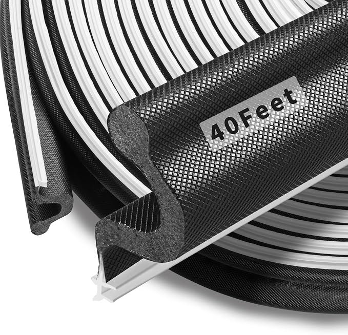 40 Feet Kerf Door Weather Stripping Door Seal, Long Reach V-Shaped Door Seal by SILIENTWERK