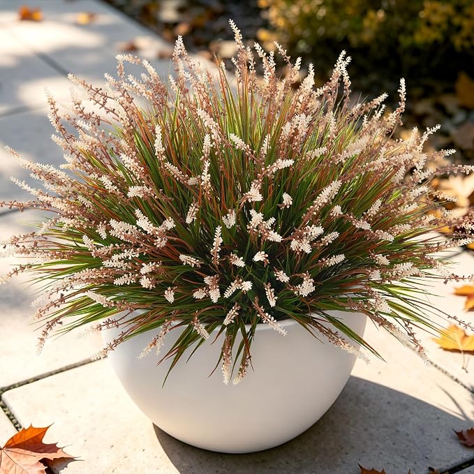 12 Pcs Fake Fall Plants Artificial Monkey Grass by Ammyoo