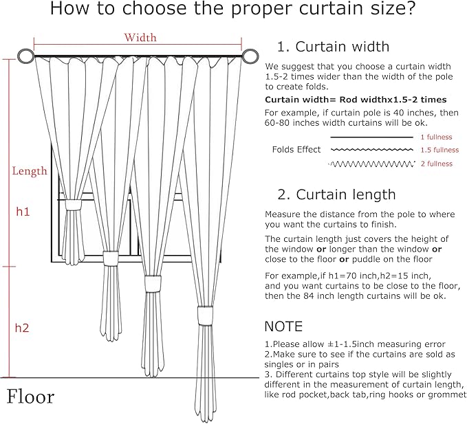 Vision Home Dark Gray Velvet Pinch Pleated Blackout Curtains 40Wx112L Inch | 2 - Image 7