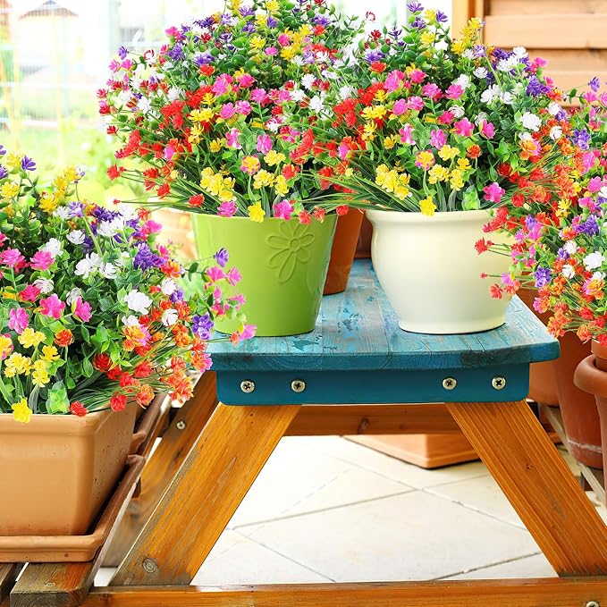 AGIRL Artificial Flowers Outdoor UV Resistant Fake Plant Garden Patio Decor | - Image 6