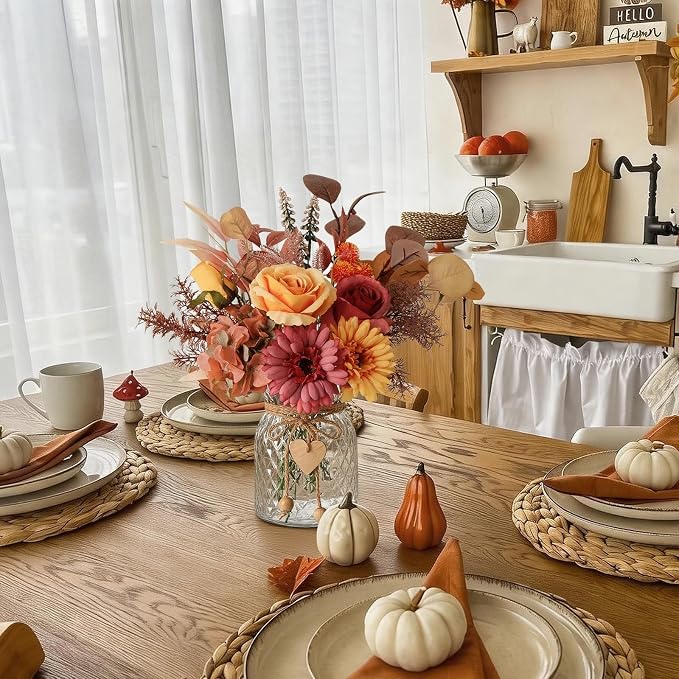 Fake Fall Flowers in Vase, Fall Flower Arrangements, Floral Arrangement - Image 7
