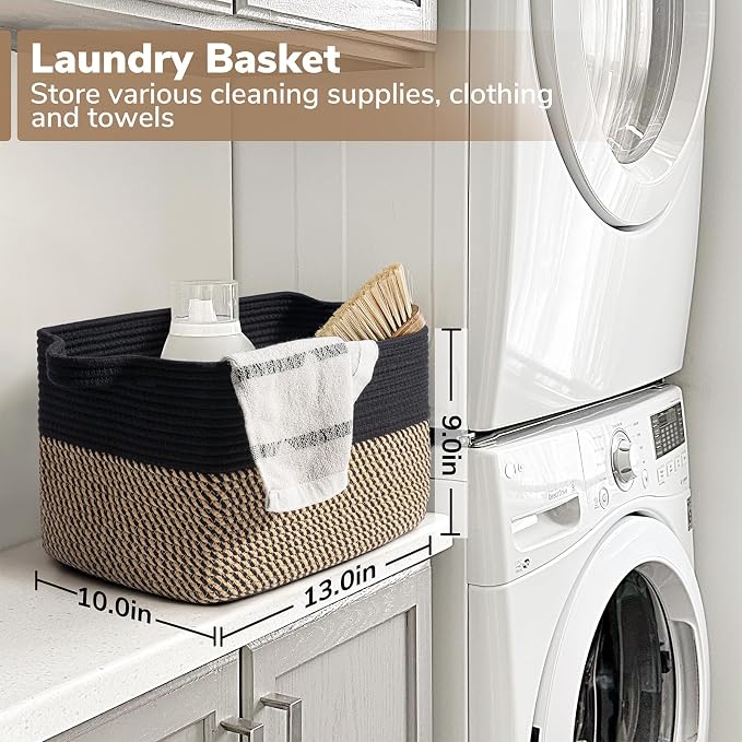 Goodpick Woven Storage Basket for Shelves, Wicker Baskets for Books, Toys & - Image 7