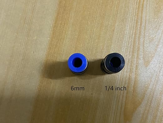 1/4" OD x 6mm OD Pneumatic quick Connector Push to Connect fittings Straight - Image 2