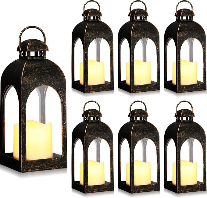 Tujoe 6 Pcs 10 Inch Decorative Candle Lantern Bulk by Tujoe