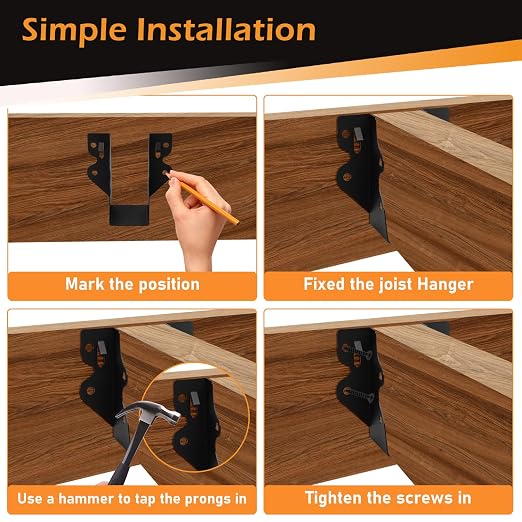 24 Pcs 2"x 4" Joist Hanger|Q235B Carbon Steel | Face Mount Joist - Image 4