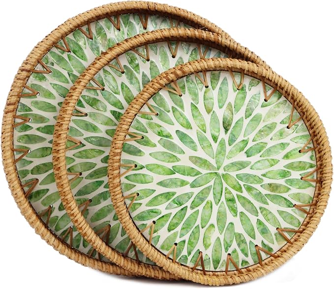 Round Rattan Serving Trays by ORDELITE