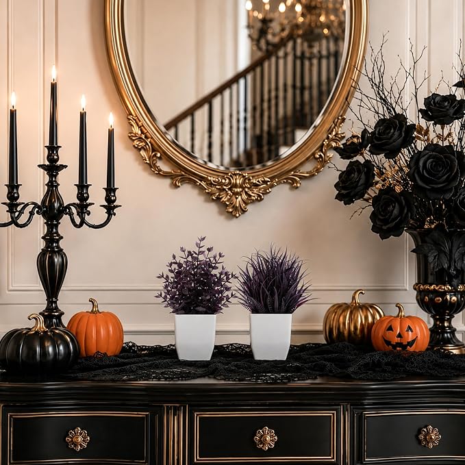Der Rose 2 Pack Plum Small Fake Plants - Image 5